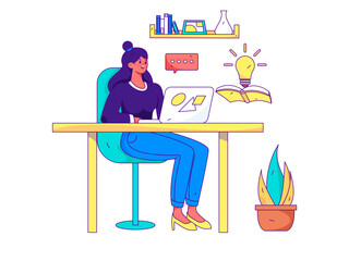 Business People Flat Vector Concept Operation Hand Drawn Illustration
