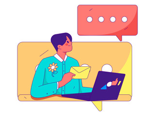 Business People Flat Vector Concept Operation Hand Drawn Illustration
