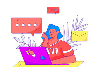 Business People Flat Vector Concept Operation Hand Drawn Illustration
