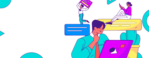 Business People Flat Vector Concept Operation Hand Drawn Illustration
