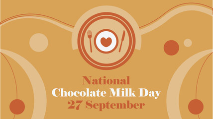 National Chocolate Milk Day vector banner design. Happy National Chocolate Milk Day modern minimal graphic poster illustration.