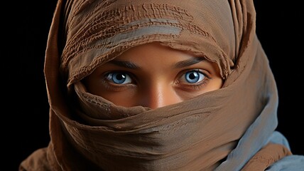 Naklejka premium a person with a face-covering garment
