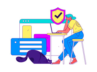 Business People Flat Vector Concept Operation Hand Drawn Illustration
