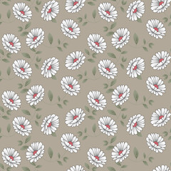 seamless vector flower design pattern on background 
