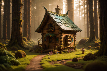 Fototapeta premium old witch house in the woods