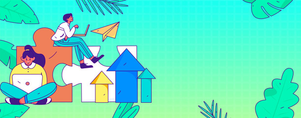 Business People Flat Vector Concept Operation Hand Drawn Illustration
