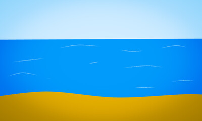 Blue sea and sky with wave and sand for beach wallpaper