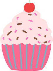 Cupcake For Dessert Illustration