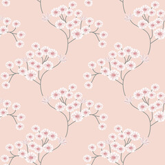 seamless vector flower design pattern on background