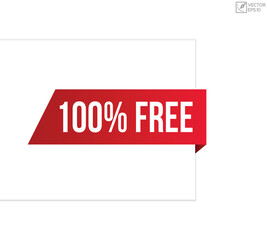 100% free banner design. 100% free icon. Flat style vector illustration.