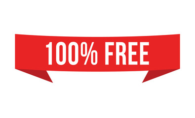 100% free banner design. 100% free icon. Flat style vector illustration.
