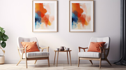 two framed abstract artwork set, Art Moderne Modern Interior Design