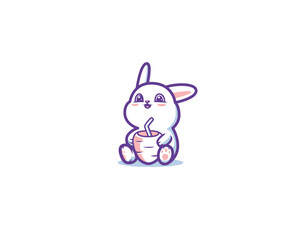 baby bunny drink with carrot shaped mug