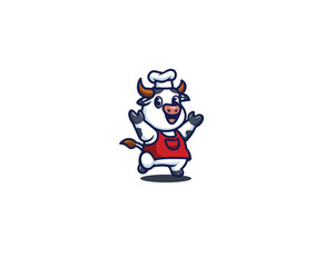 cow milk chef happy illustration