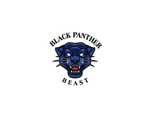 savage black panther head tattoo logo