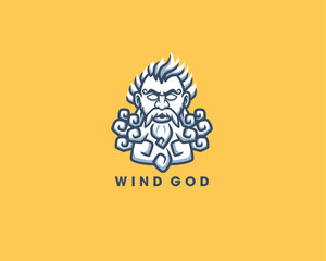 sky god head logo illustration