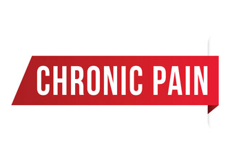 Chronic Pain red vector banner illustration isolated on white background