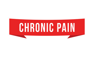 Chronic Pain red vector banner illustration isolated on white background