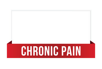 Chronic Pain red vector banner illustration isolated on white background