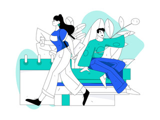 Character reading quietly vector concept operation hand drawn illustration