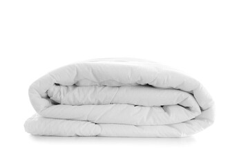 Folded blanket isolated on white background