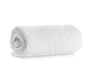 Rolled blanket isolated on white background