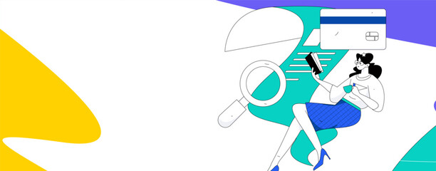 Internet financial management investment flat vector concept operation hand drawn illustration
