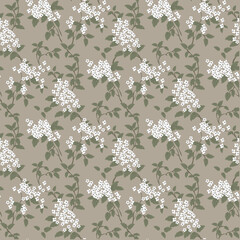seamless vector flower bunch   design pattern on white background