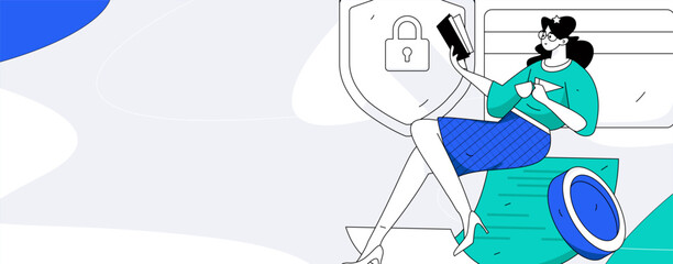 Internet financial management investment flat vector concept operation hand drawn illustration
