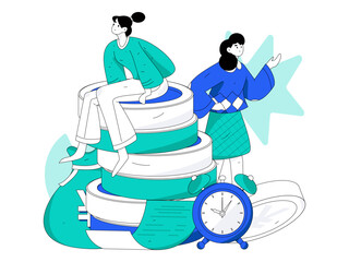 Internet financial management investment flat vector concept operation hand drawn illustration
