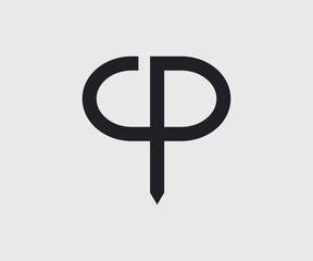 cp font line monogram for company logo
