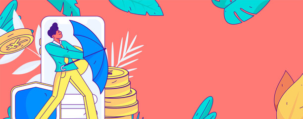 Internet financial management investment flat vector concept operation hand drawn illustration
