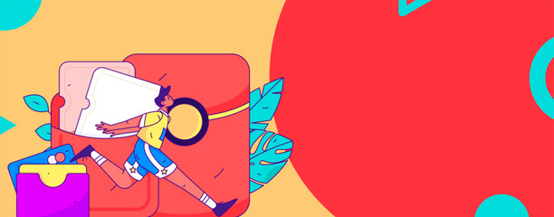 Internet financial management investment flat vector concept operation hand drawn illustration
