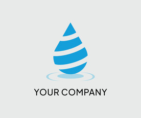 Striped water drop for company logo