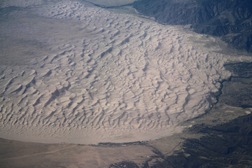 Aerial view of the Great Sand Dunes National Park and Preserve