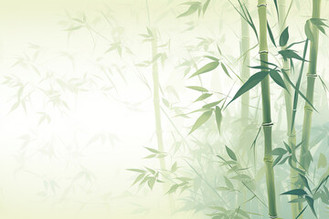 Naklejka premium Illustration of background with bamboo trunks, copy space