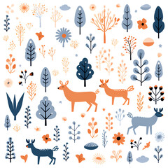 Obraz premium seamless pattern with dogs and cats