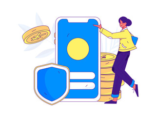 Internet financial management investment flat vector concept operation hand drawn illustration