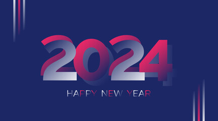 2024 happy new year creative background baner wallpaper design vector illustration