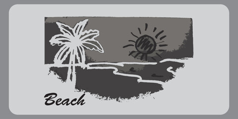 Vector illustration of a beach with an abstract design.