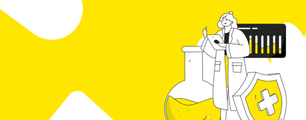 Medical characters fighting the epidemic flat vector concept operation hand drawn illustration
