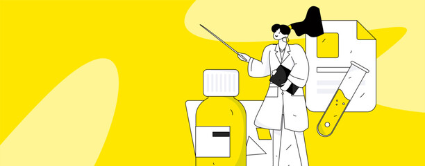 Medical characters fighting the epidemic flat vector concept operation hand drawn illustration
