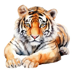 tiger watercolor illustration, generative AI