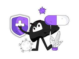 Medical characters fighting the epidemic flat vector concept operation hand drawn illustration
