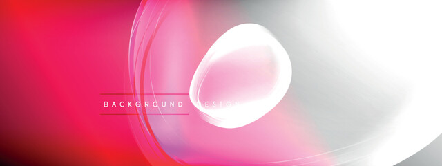 Vector abstract background - liquid transparent bubble shapes on fluid gradient with shadows and light effects