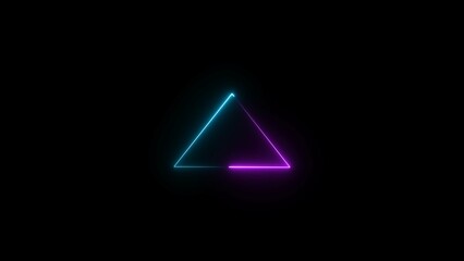 abstract glowing neon triangle  frame illustration background 4k