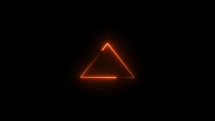 abstract glowing neon triangle  frame illustration background 4k