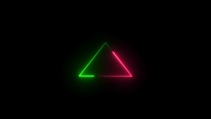 abstract glowing neon triangle  frame illustration background 4k