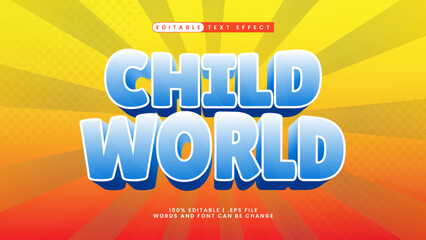 child world 3d editable text effect