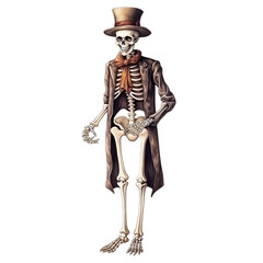 2d illustrations of Halloween design elements - skeleton